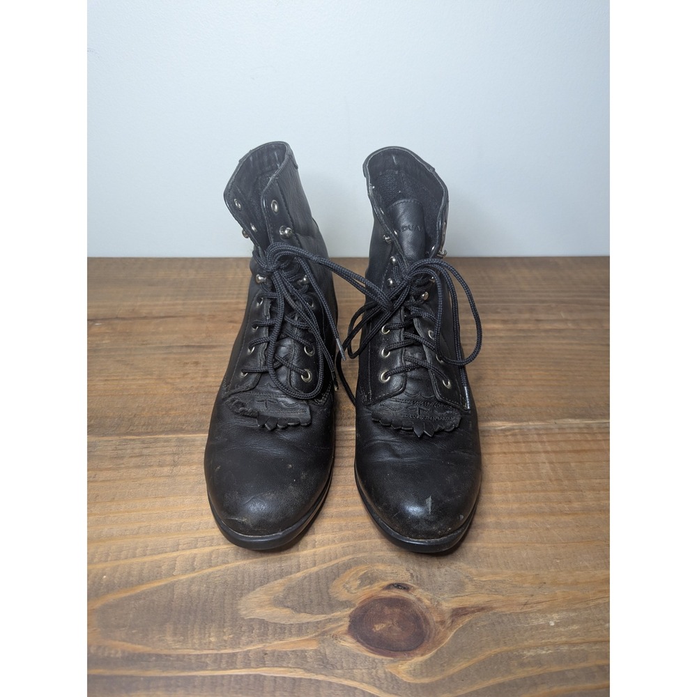 Ariat Women's Black Leather Lace-Up Paddock Boots Size 5.5 Equestrian Ankle Boot